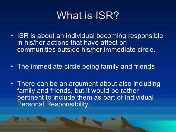 Personal Social Responsibility